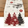 Artoid Mode Red Trees Christmas Decoration Christmas Table Runner Winter