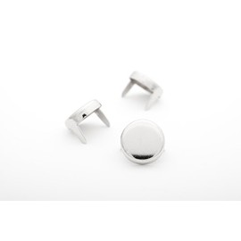 1/2" (13mm) Silver Flat Circle Studs - Pack of 100