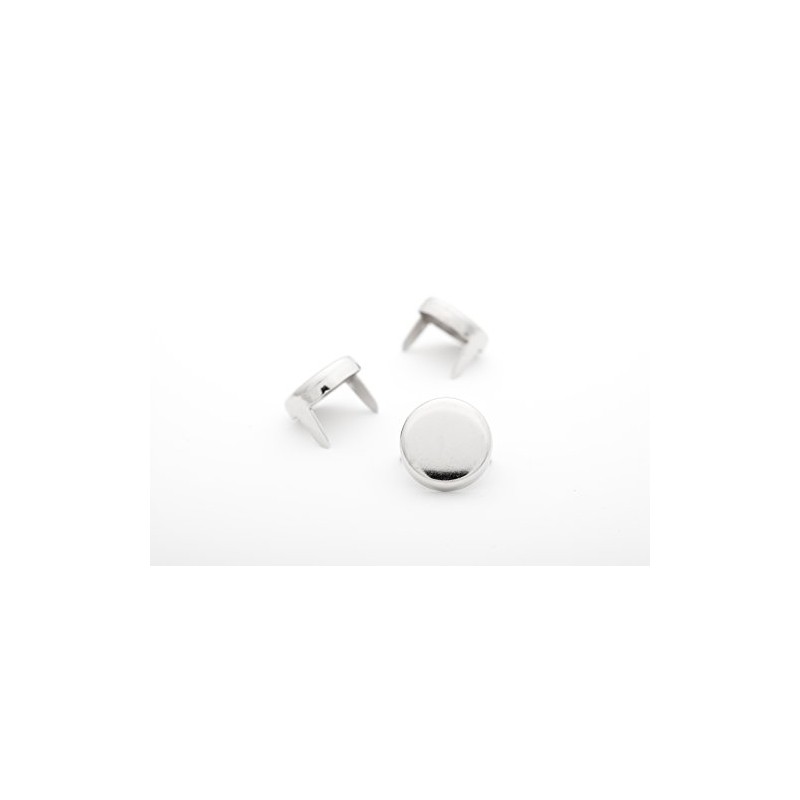 1/2" (13mm) Silver Flat Circle Studs - Pack of 100
