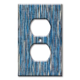 Art Plates - Single Gang Outlet OVERSIZE Switch Plate - OVER SIZE Decorative Metal Wall Plate - Blue River - (Made in USA)