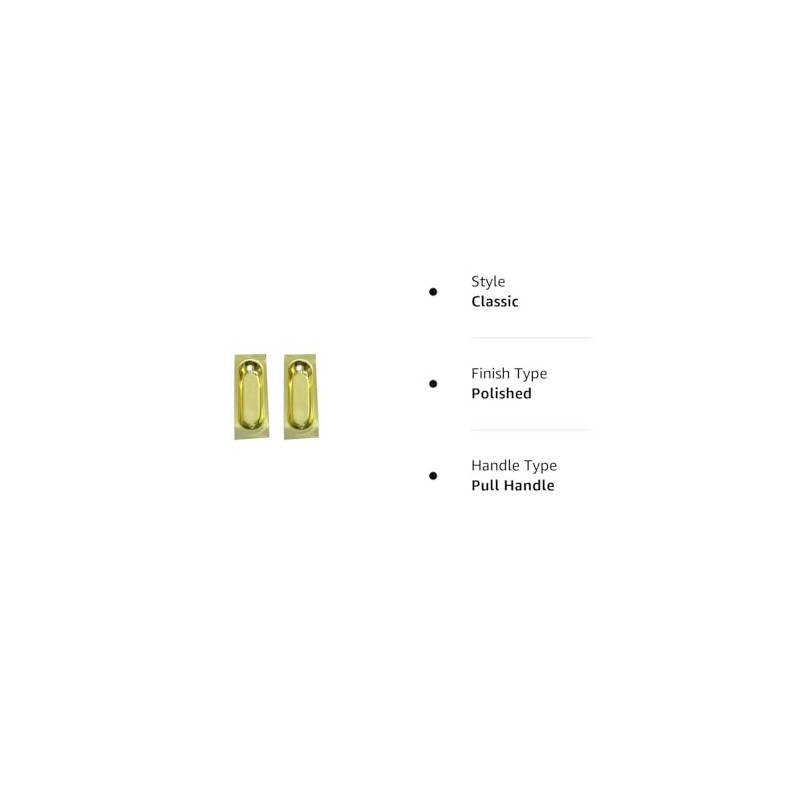 QCAA Solid Brass Rectangular Flush Pull, 3" 1x1/8 x 3/8",