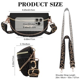 Geestock Fanny Packs for Women Trendy Quilted Crossbody Bum Bag, Black
