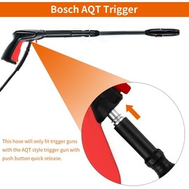 YUET 10M High Pressure Washer Replacement Hose for Bosch AQT Series Washers Domestic Bosch Aquatak, Click Type Plug Quick Connect SDS Fittings, Accessories Extension Water Clean Pipe (10)