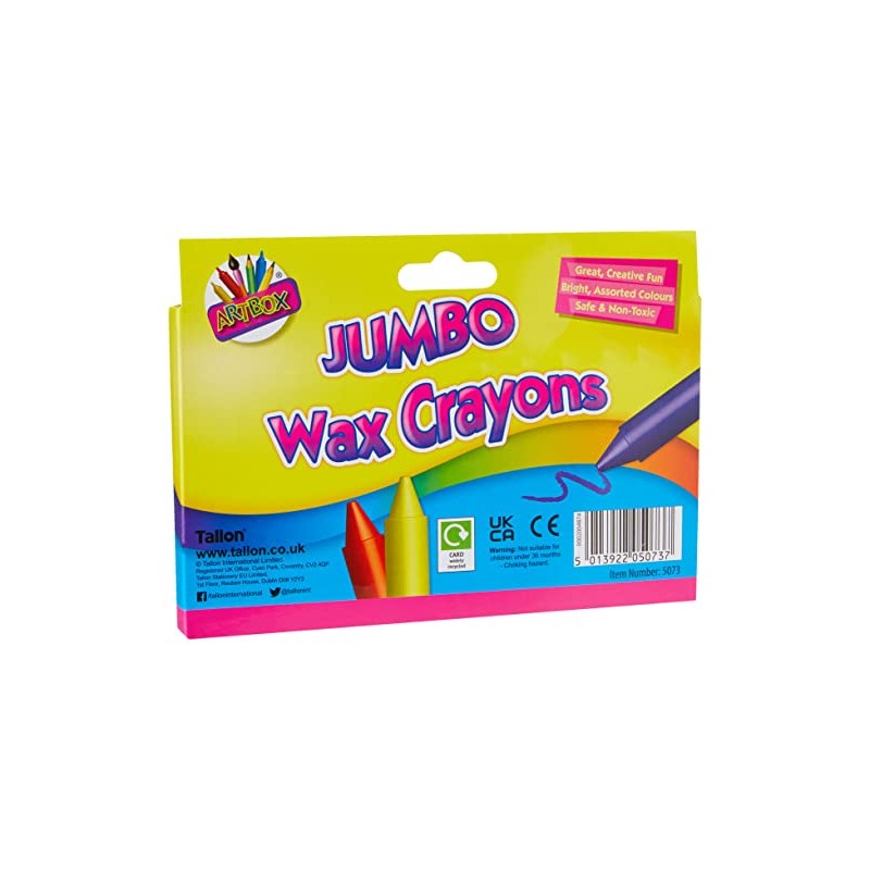 Artbox 12 jumbo size wax crayons set of 12 assorted