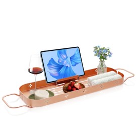 Baolihua Premium Aluminum Bathtub Tray Caddy - Bath Tub Tray Table for Bathtub - Expandable Bath Tray - Never Rusty - Spa Gifts for Women