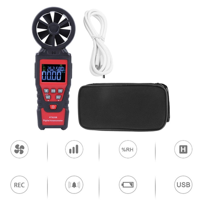 Anemómetro Digital HT625B, medidor de mano, medidor de flujo de