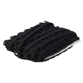 10 Yards Black Gimp Braid Trim Elastic Button Loop Tape,Lace Ribbon for Sewing, Crafts, and Wedding Decor