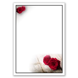 25 x Mourning Paper DIN A4 Motif: Black Mourning Frame with Roses Motif - Writing Paper Mourning 297 x 210 mm - 90 g/m² Condolence Paper - Trauer Papiere by GUSTAV NEUSER
