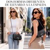Bolso bandolera de piel para mujer, Bolso cruzado para mujer