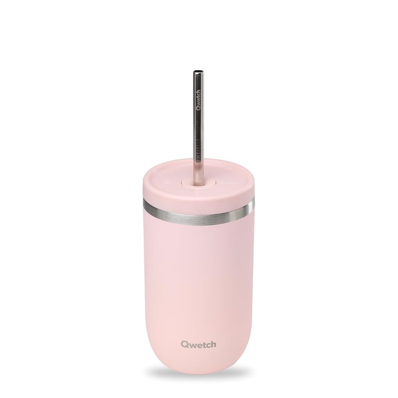 Qwetch - Cold Cup Thermoskanne, 470 ml, Pastellrosa, 24 Stunden