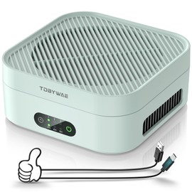 Air Purifiers for Home, TDBYWAE Air Purifier for Bedroom Up to 600 ft², H13 True HEPA Air Purifier for Pets Dust Dander Pollen Odor Smoke, with New Quiet Wind Wheel System, for Desk/Car/Travel(Green)