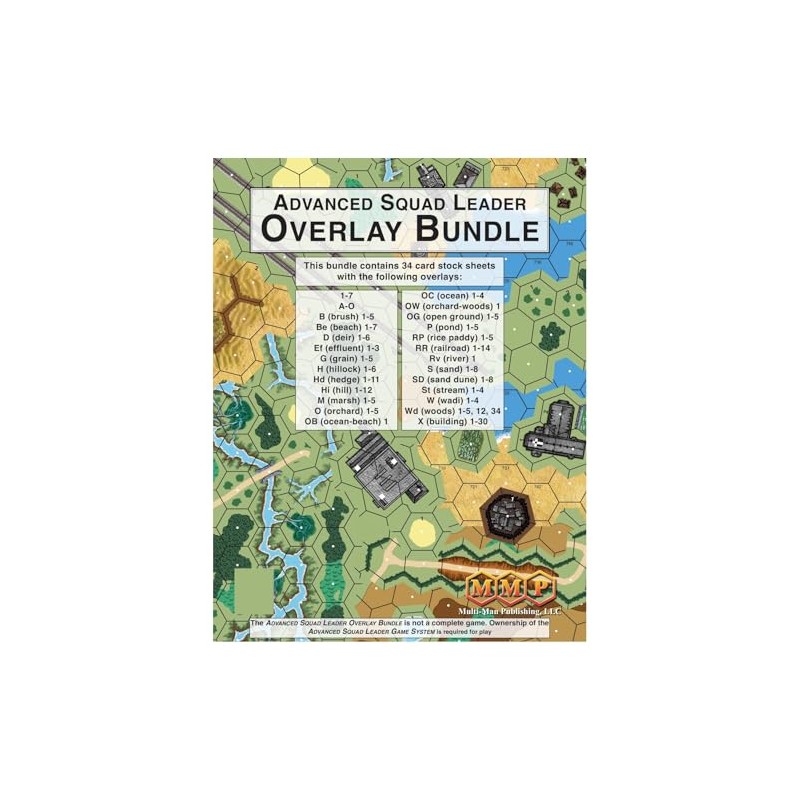 Multi-Man Advanced Squad Leader Overlay Bundle, 34 Card Stock Map