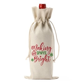 Christmas Wine Bags for Wine Bottles - Holiday Gifts for Women & Men - Making Spirits Bright