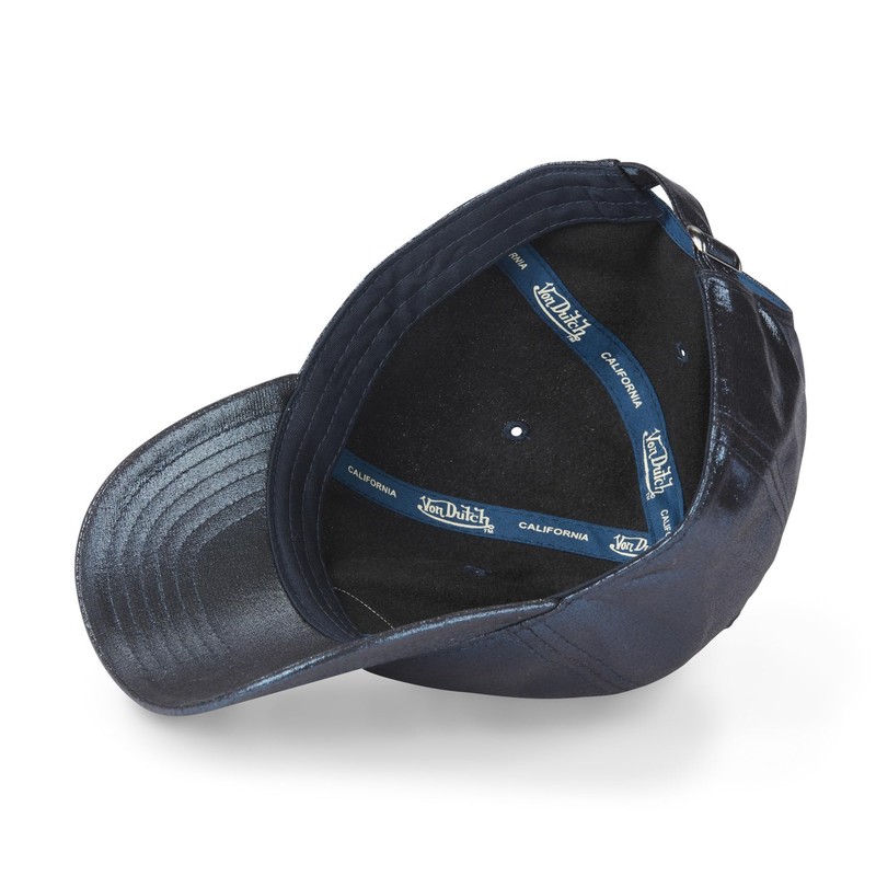 Von Dutch Women Men Baseball Cap Glitter Adjustable Cap, blue
