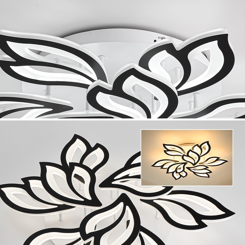 Garwarm LED Ceiling Light, Dimmable Modern Flower Shape Flush Mount