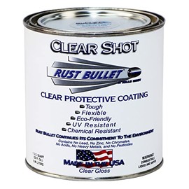 RUST BULLET Clear Shot Quart – Clear Coat for Automotive, Wood, and Metal Finishes a Revolutionary Single-Component - UV-Resistant Coating That Will Not Crack, Chip, Yellow, or Peel