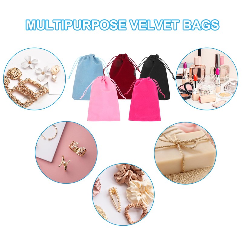 PATIKIL Velvet Gift Bags, 8 Pack 7 x 9 Inch