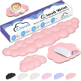 Cloud Wrist Rest Keyboard Palm Rest with Non-Slip Base for Computer Gaming Wrist Rest, YAMJUG Cloud Arm Rest Keyboard Wrist Pad Pink