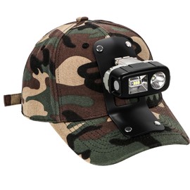 Yongkist Rechargeable LED Headlamp with Spotlight and Floodlight – High Lumen Mining Headlamp Waterproof Hard Hat Light for Hunting, Camping, Night Work, Caving (M60 Miner Lamp Kit+Camouflage hat)