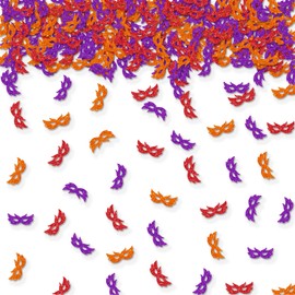 100pcs Masquerade Confetti, Purple&Red Glitter Mask Table Confetti for Mardi Gras, Colorful Masquerade Paper Scatters, Baby Shower/Comedy Movie Night Party Table Decoration