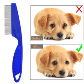 4 Pack Flea Lice Comb Fine Tooth Tear Stain Hair Remover Grooming Combs for Pets Dog Cat, Remove Mucus Crust Stain for Large Small Pets