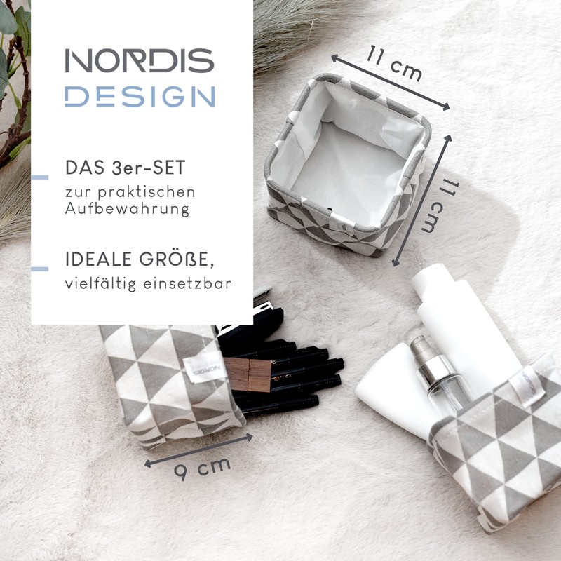 NORDIS DESIGN Small Storage Baskets Set of 3 (11 x