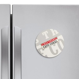 Unbranded Cape Coral Retro Travel Tin Sign | 4'' X 4'' Round Decorative Magnet