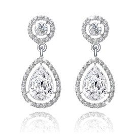 Bridal Wedding Earrings for Women Bridesmaid Jewelry Set for Wedding Prom Earrings Tear Drop Earrings Jewelry for Bridal Bridesmaid (Bridal Wedding Earrings)