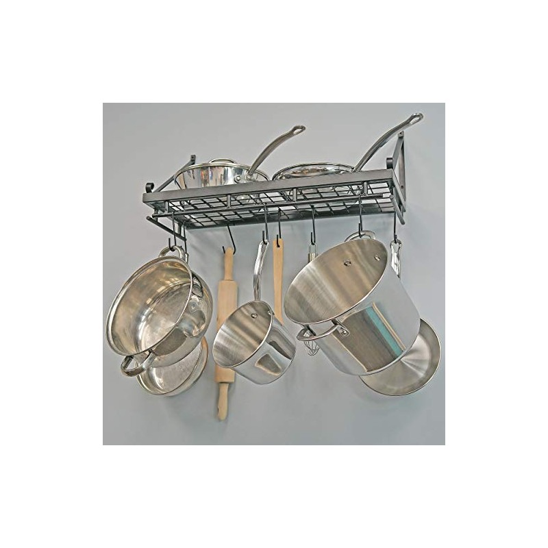 Southern Homewares Hanging Pot Holder Rack – Kitchen Shelf for