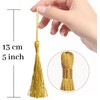 Creatrill 100 Pcs Gold Mini Tassels 13cm/5 Inch with Loops