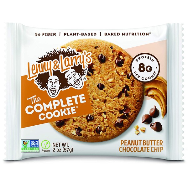 Lenny & Larry's The Complete Cookie, Peanut Butter Chocolate Chip, 2 Ounce Cookies - 12 Count, Soft Baked, Vegan and Non GMO Protein Cookies