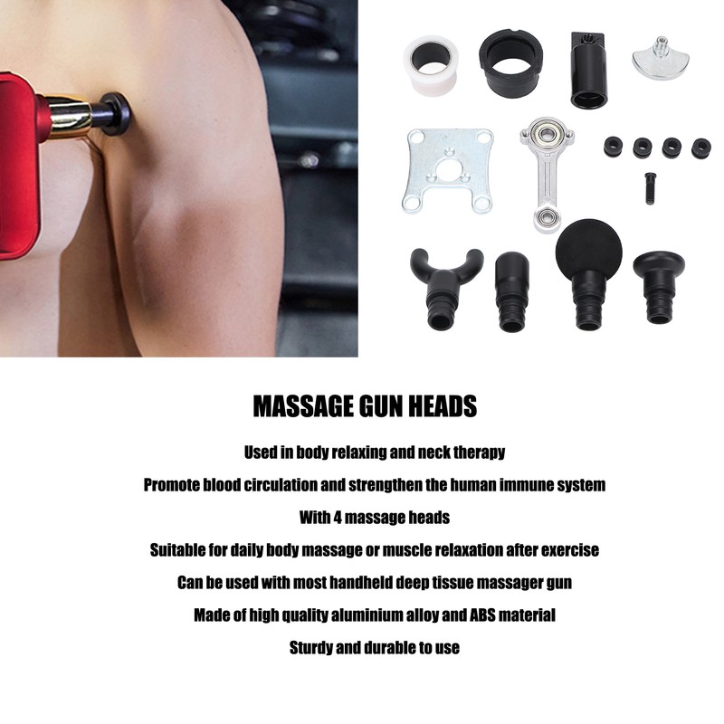 Muscle Massage Gun Replaceable Heads Aluminium Alloy 4 Different Heads