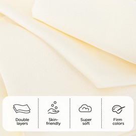 vimate Cream Satin Scarf for Women-Spring Summer Fashion Silk Feeling Hair Scarf Accessories Long Neck Scarf (Style 46-Cream)