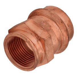 (1Pk) EZ-FLUID 3/4"Press x 1/2"FIP LF Copper Press Reducing Female Adapter Pressure Copper Fitting ProPress Female NPT x Press Connection for Residential,Commercial Plumbing.