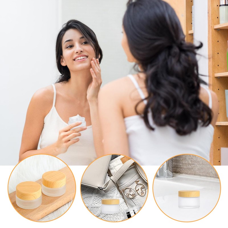SUNOYA Cosmetic Glass Cream Jar, Pack of 12 Empty Jars