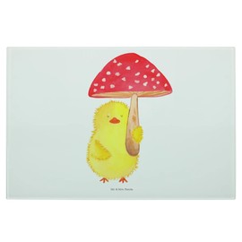 Mr. & Mrs. Panda Medium Glass Chopping Board Chick Toadstool - Easter Gifts, Easter Decoration, Gift, Easter Decoration, Easter Gifts, Gift for Easter