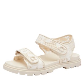 Coach Women's Brynn Sandal Platform, Chalk Lace, 8.5