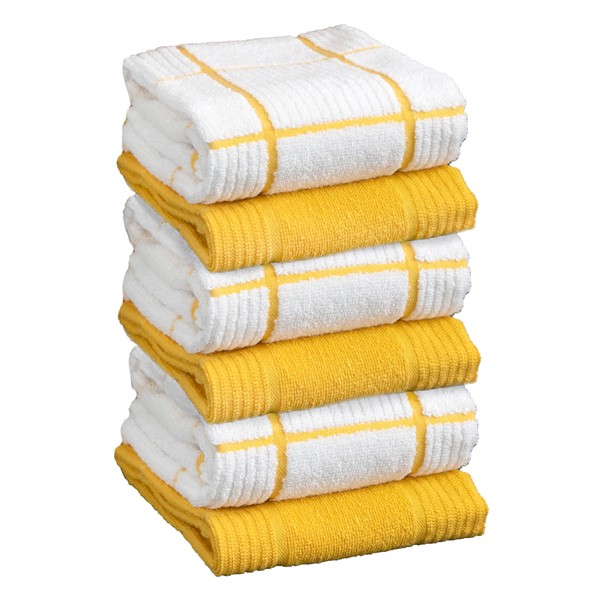T-fal Premium Kitchen Towels (6-Pack), 16" x 26", Highly Absorbent,