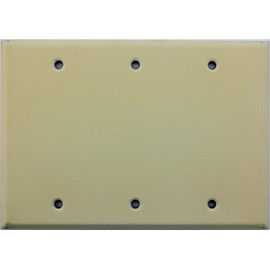 Ivory Wrinkle 3 Gang Blank Wall Plate - 3 Blank Cover