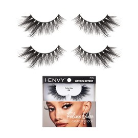 i-ENVY 2 Pairs False Eyelashes Feline Vibe Cat and Fox Eye Lifting Look, Dramatic Lashes (04)