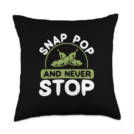 Funny Snap Pop And Never Stop Japanese Dish An Edamame Lover Throw Pillow