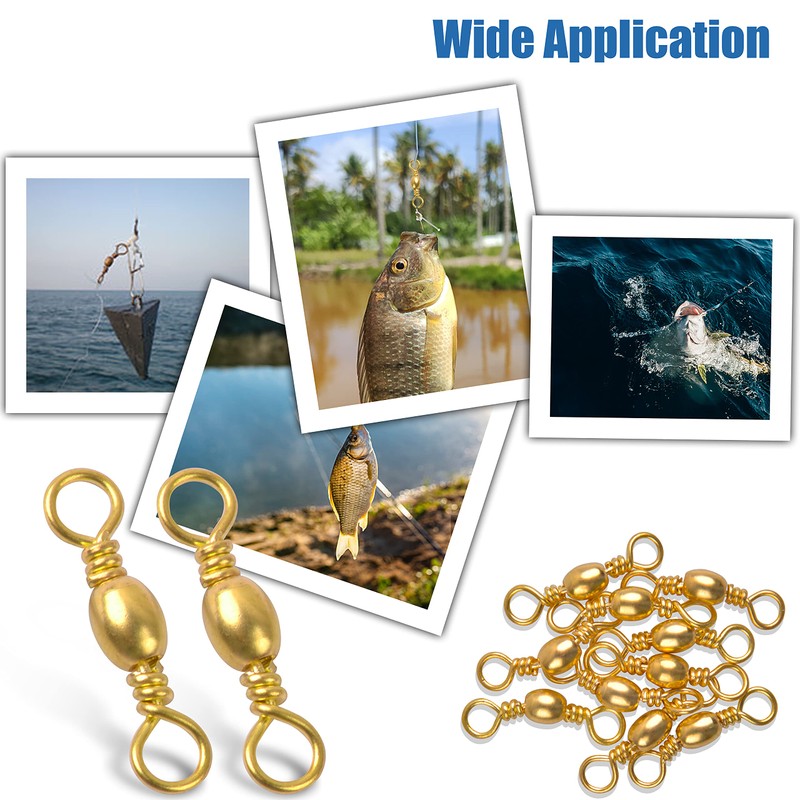 Fishing Barrel Swivels Saltwater Swivel - 60pcs-120pcs Copper Fish Swivels