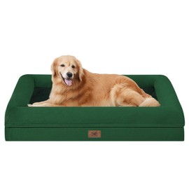 Song Puppy Orthopedic Washable Dog Bed, Large Dog Bed Bolster Waterproof Pet Beds for Medium Large Dogs with Removable Cover - Emerald