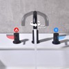 JXMMP 3 Hole Black Sink Faucet Bathroom, 8 in Matte