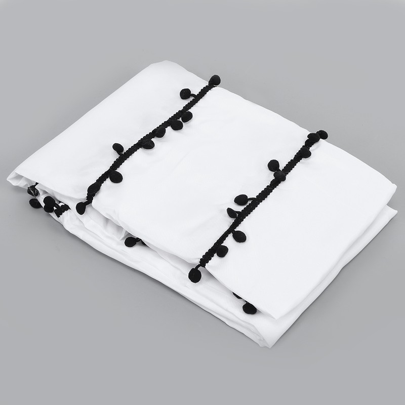 Elegant Black and White Polyester Bathroom Shower Curtain Waterproof Mildew