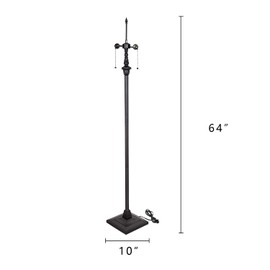 Capulina Tiffany Floor Lamp Base Only Replacement for 16-24 Inch Wide Lampshade Pole Height 64 Inches Blackish Bronze Finishing Resin Base