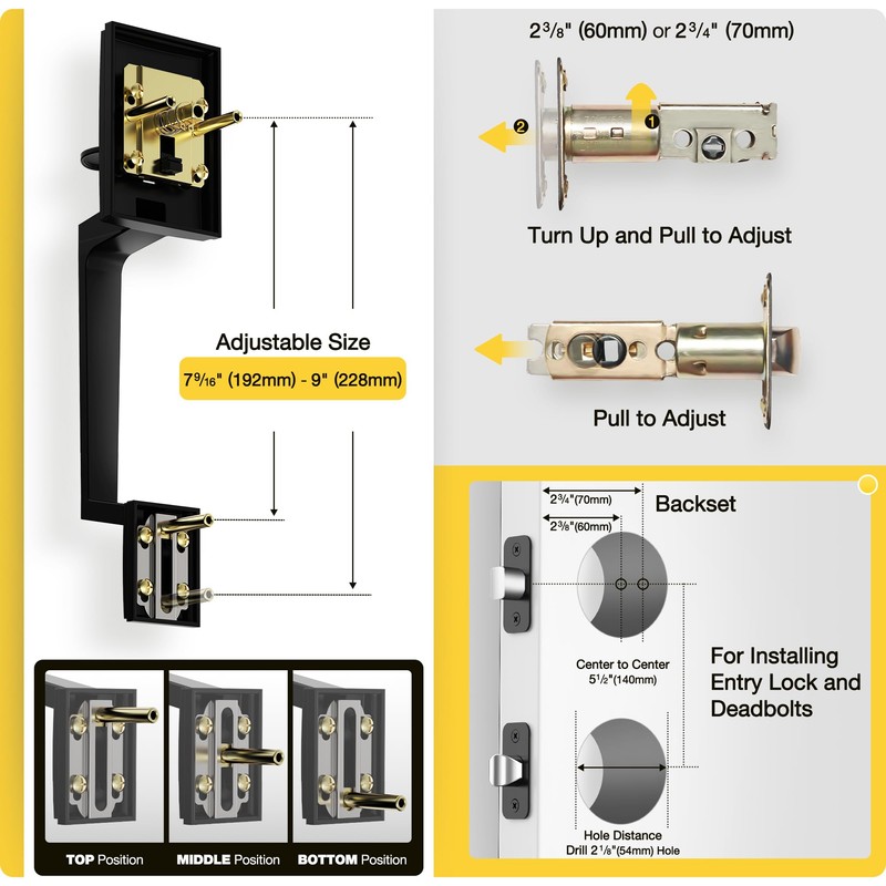 Kolet Front Door Lock Set, Front Door Handle and Deadbolt