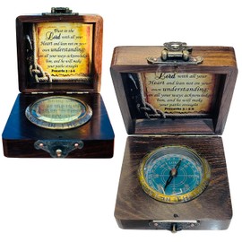 Trust in The Lord with All Your Heart -Proverbs 3: 5-6 Quote Engraved Compass, Gift Compass, Graduation Day Gifts 2024 Compass for Women Men Boy Girls (#3 Trust in The Lord Compass -Proverbs 3: 5-6)