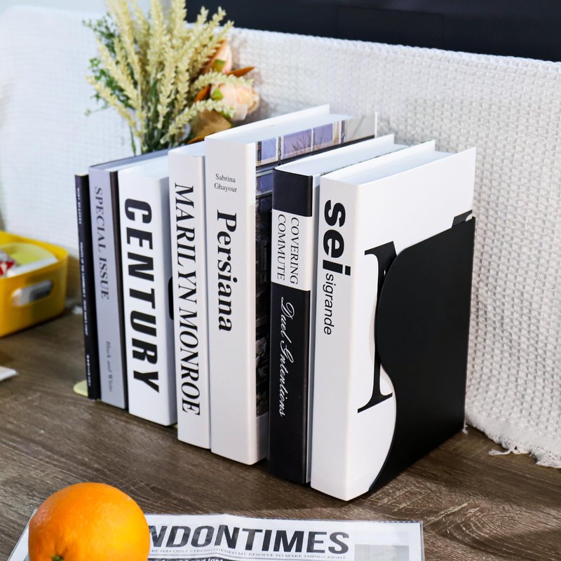 Zosenyer Metal Bookends, Adjustable Bookends, Expandable Book Holder, Book End