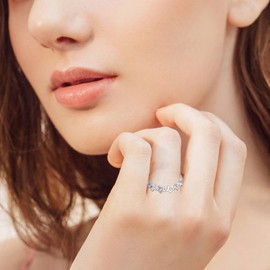 Star Ring Sterling Silver Hollow Star Eternity Ring Star Jewellery for Women, Precious metal